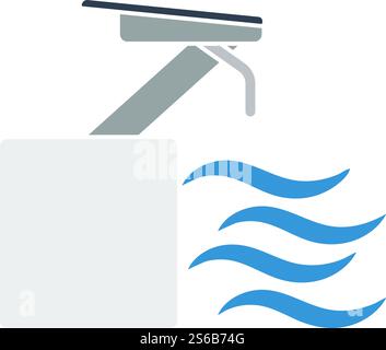Diving Stand Icon. Flat Color Design. Vector Illustration. Stock Vector