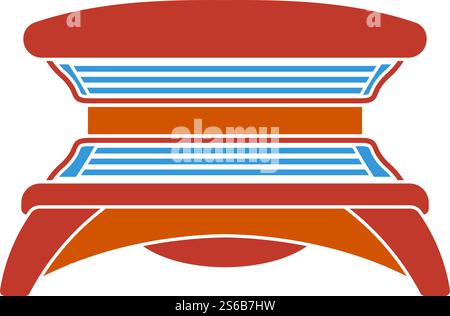 Icon Of Solarium. Flat Color Design. Vector Illustration. Stock Vector