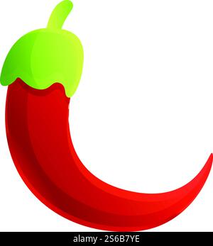 Farm chili icon. Cartoon of farm chili vector icon for web design isolated on white background. Farm chili icon, cartoon style Stock Vector