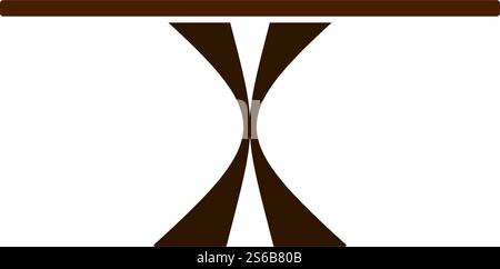 Dinner Table Icon. Flat Color Design. Vector Illustration. Stock Vector