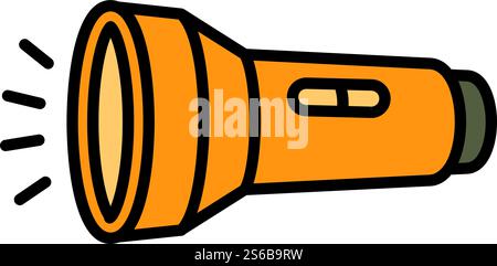 Guard flashlight icon. Outline guard flashlight vector icon for web design isolated on white background. Guard flashlight icon, outline style Stock Vector