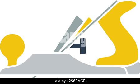Icon Of Jack-plane. Flat Color Design. Vector Illustration. Stock Vector