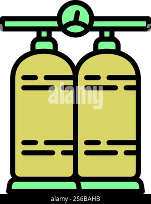 Diving oxygen icon. Outline diving oxygen vector icon for web design isolated on white background. Diving oxygen icon, outline style Stock Vector