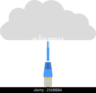 Network Cloud Icon. Flat Color Design. Vector Illustration. Stock Vector