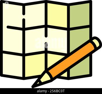 Architect square paper icon. Outline architect square paper vector icon for web design isolated on white background. Architect square paper icon, outline style Stock Vector