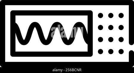 oscilloscope measuring equipment line icon vector. oscilloscope measuring equipment sign. isolated contour symbol black illustration. oscilloscope measuring equipment line icon vector illustration Stock Vector