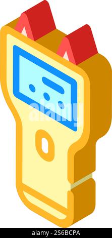 moisture meter for wood isometric icon vector. moisture meter for wood sign. isolated symbol illustration. moisture meter for wood isometric icon vector illustration Stock Vector