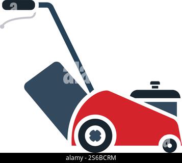 Lawn mower icon. Flat color design. Vector illustration Stock Vector ...
