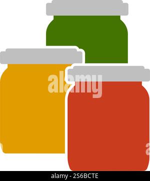 Baby Glass Jars Icon. Flat Color Design. Vector Illustration. Stock Vector