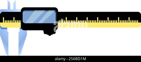 Digital caliper icon. Cartoon of digital caliper vector icon for web design isolated on white background. Digital caliper icon, cartoon style Stock Vector
