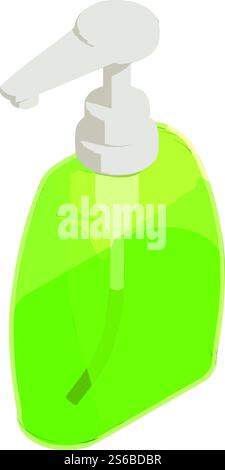 Soap dispenser icon. Isometric of soap dispenser vector icon for web design isolated on white background. Soap dispenser icon, isometric style Stock Vector