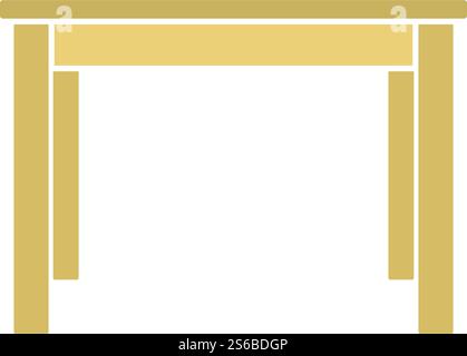 Dinner Table Icon. Flat Color Design. Vector Illustration. Stock Vector