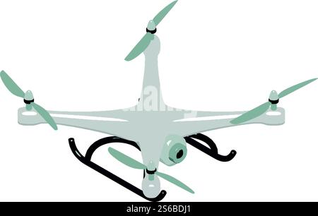 Camera drone icon. Isometric of camera drone vector icon for web design isolated on white background. Camera drone icon, isometric style Stock Vector