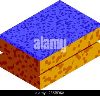 Cleaning sponge icon. Isometric of cleaning sponge vector icon for web design isolated on white background. Cleaning sponge icon, isometric style Stock Vector