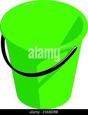 Bucket cleaner icon. Isometric of bucket cleaner vector icon for web design isolated on white background. Bucket cleaner icon, isometric style Stock Vector