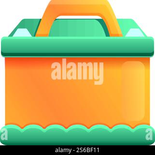 Car battery icon. Cartoon of car battery vector icon for web design isolated on white background. Car battery icon, cartoon style Stock Vector