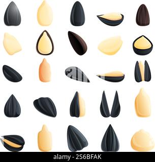Sunflower icons set, cartoon style Stock Vector Image & Art - Alamy