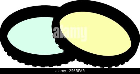 Camera filter icon. Isometric of camera filter vector icon for web design isolated on white background. Camera filter icon, isometric style Stock Vector