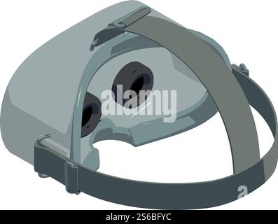 Vr game goggles icon. Isometric of vr game goggles vector icon for web design isolated on white background. Vr game goggles icon, isometric style Stock Vector