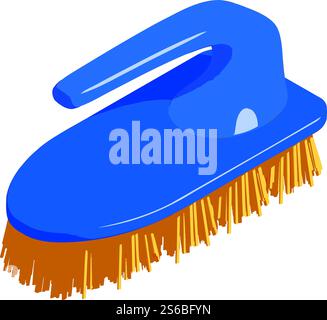 Cleaning brush icon. Isometric of cleaning brush vector icon for web design isolated on white background. Cleaning brush icon, isometric style Stock Vector