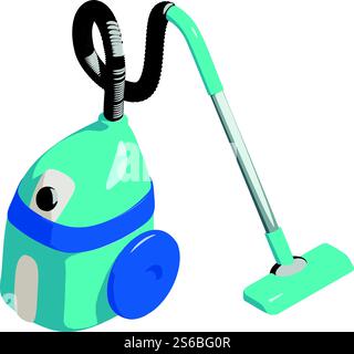 Vacuum cleaner icon. Isometric of vacuum cleaner vector icon for web design isolated on white background. Vacuum cleaner icon, isometric style Stock Vector