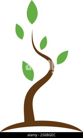 Tree nature care green life logo vector illustration Stock Vector