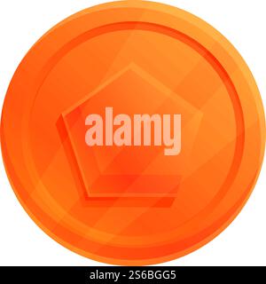 Brown game token icon. Cartoon of brown game token vector icon for web ...