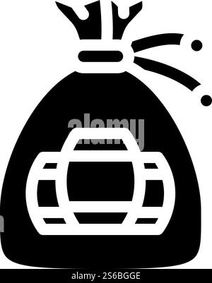 lottery kegs bag glyph icon vector. lottery kegs bag sign. isolated contour symbol black illustration. lottery kegs bag glyph icon vector illustration Stock Vector