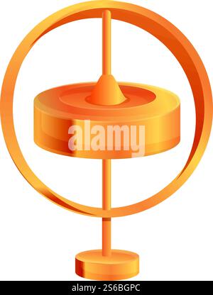 Gyroscope instrument icon. Cartoon of gyroscope instrument vector icon for web design isolated on white background. Gyroscope instrument icon, cartoon style Stock Vector