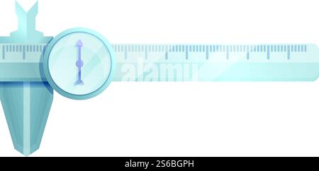 Calibrated caliper icon. Cartoon of calibrated caliper vector icon for web design isolated on white background. Calibrated caliper icon, cartoon style Stock Vector