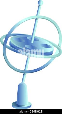 Gyroscope icon. Cartoon of gyroscope vector icon for web design isolated on white background. Gyroscope icon, cartoon style Stock Vector