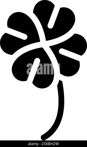 clover lucky glyph icon vector. clover lucky sign. isolated contour symbol black illustration. clover lucky glyph icon vector isolated illustration Stock Vector