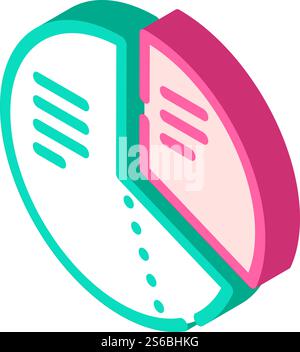 pie chart marketing analysis isometric icon vector. pie chart marketing analysis sign. isolated symbol illustration. pie chart marketing analysis isometric icon vector illustration Stock Vector