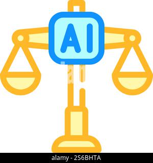 scales artificial intelligence color icon vector. scales artificial intelligence sign. isolated symbol illustration. scales artificial intelligence color icon vector illustration Stock Vector