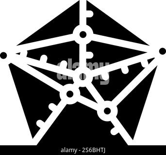 radar chart glyph icon vector. radar chart sign. isolated contour symbol black illustration. radar chart glyph icon vector illustration Stock Vector