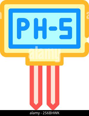 ph meter measuring equipment color icon vector. ph meter measuring equipment sign. isolated symbol illustration. ph meter measuring equipment color icon vector illustration Stock Vector