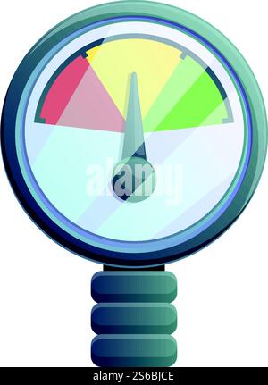 Colorful manometer icon. Cartoon of colorful manometer vector icon for web design isolated on white background. Colorful manometer icon, cartoon style Stock Vector