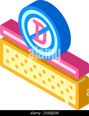 anti sun vitamin cream layer isometric icon vector. anti sun vitamin cream layer sign. isolated symbol illustration. anti sun vitamin cream layer isometric icon vector illustration Stock Vector