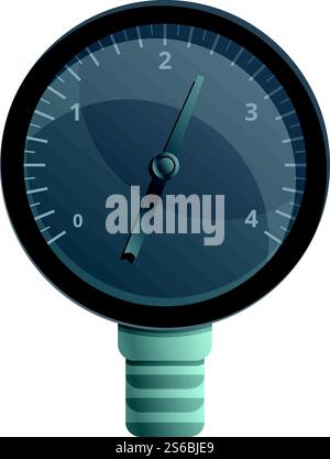 Black manometer icon. Cartoon of black manometer vector icon for web design isolated on white background. Black manometer icon, cartoon style Stock Vector