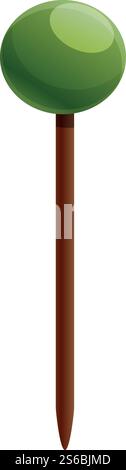 Toothpick icon. Cartoon of toothpick vector icon for web design isolated on white background. Toothpick icon, cartoon style Stock Vector