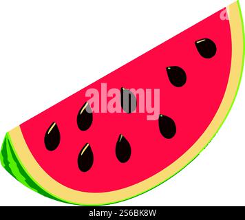 Slice watermelon icon. Isometric of slice watermelon vector icon for web design isolated on white background. Slice watermelon icon, isometric style Stock Vector