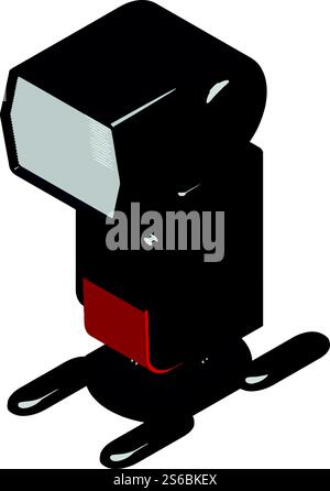 Camera flasher icon. Isometric of camera flasher vector icon for web design isolated on white background. Camera flasher icon, isometric style Stock Vector