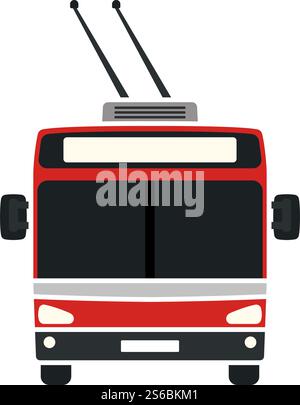 Trolleybus Icon. Flat Color Design. Vector Illustration. Stock Vector
