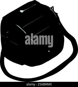 Camera bag icon. Isometric of camera bag vector icon for web design isolated on white background. Camera bag icon, isometric style Stock Vector
