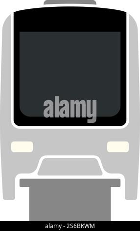 Monorail Icon. Flat Color Design. Vector Illustration. Stock Vector