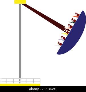 Boat The Carousel Icon. Flat Color Design. Vector Illustration. Stock Vector