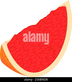 Piece grapefruit icon. Isometric of piece grapefruit vector icon for web design isolated on white background. Piece grapefruit icon, isometric style Stock Vector