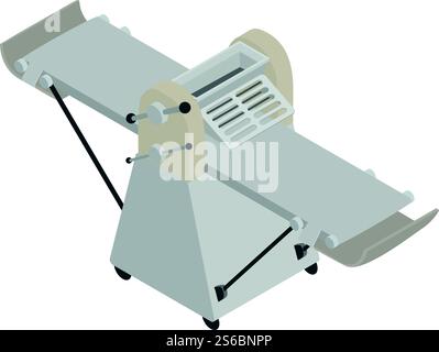 Bakery factory bread icon. Isometric of bakery factory bread vector icon for web design isolated on white background. Bakery factory bread icon, isometric style Stock Vector