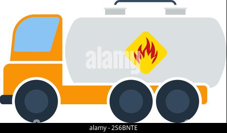 Oil Truck Icon. Flat Color Design. Vector Illustration. Stock Vector