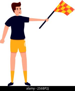 Corner flag referee icon. Cartoon of corner flag referee vector icon for web design isolated on white background. Corner flag referee icon, cartoon style Stock Vector